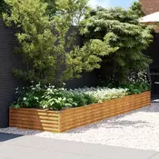 Povišena vrtna gredica 387 x 100 x 36 cm od celika COR-TEN