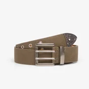 Pas Dime Waxed Canvas Belt Brown/Olive S/M