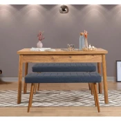 HANAH HOME Trpezarijski sto sa 2 klupe Costa 1048 Atlantic Pine Dark Blue