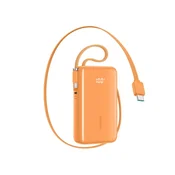 Joyroom Powerbank 10000 mAh z vgrajenimi kabli USB-C 35 W – oranžna
