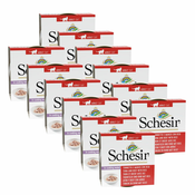 Schesir cat tuna in govedina z rižem v obari 12x85 g