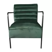FOTELJA metal, tekstil zelena, crna