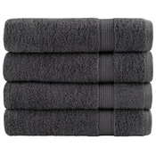 Vidaxl Premium brisače SOLUND 4 kosi antracit 70x140 cm 600 g/m2