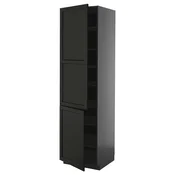 METOD Visoki element s policama/2 vrata, Crnosiva/Lerhyttan crno bajcovano, 60x60x220 cm