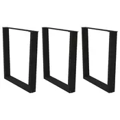 Noge za blagovaonski stol V-oblik 3 kom Crne 80 x (72-73,3) cm Celik