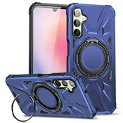 GS Ovitek MagSafe za Samsung Galaxy A54 5G, oklepljen s stojalom in ploščico za držalo, temno moder