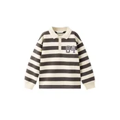 MANGO KIDS Majica ecru/rjava/temno siva/bela