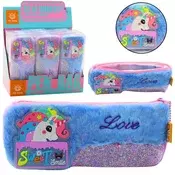 Plišana jednorog pernica sa svjetlucavim elementima unicorn plava