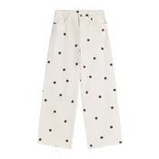 Bershka Kavbojke ecru/temno rjava