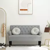 Vidaxl vidaXL Klop z naslonjalom svetlo siva 120x62x75,5 cm blago