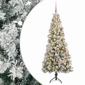 Vidaxl Umetna božična jelka z bučko 180 cm 300 LED Toplo bela