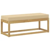 Vidaxl Zunanji stolček klop Bela 115 x 43 x 45 cm Masiven les akacije