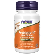 Now Foods NOW Probiotic-10, probiotiki, 100 milijard CFU, 10 sevov, 30 rastlinskih kapsul