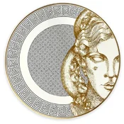 Casa Padrino luxury porcelain plate white/black/gold A� 29 cm - Hand painted porcelain dinner plate - Luxury porcelain accessories - Luxury quality - Made in Italy