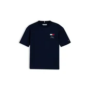 TOMMY HILFIGER Majica mornarska/ognjeno rdeča/bela