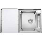 Blanco pomivalno korito AXIS III 45 S-IF InFino INOX 18/10, dodatki za steklene police, s podaljškom. prim.