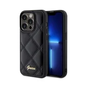 shumee Ovitek Guess Quilted Metal Logo - iPhone 15 Pro (črn)