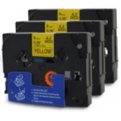 Komplet Brother TZe-FX621/TZ-FX621/PT/P-Touch 9mm prilagodljiv (Flexible), kompatibilni trakovi (3) - črn izpis/rumen trak
