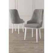Hanah Home Set stolica Trex, 46x95x42 cm, 6 komada, Sivo-bele
