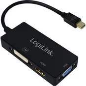 LOGILINK LogiLink CV0110 adapter [1x moški konektor mini Displayport - 1x ženski konektor DVI, 24 + 1 polov, ženski konektor HDMI, ženski konektor VGA] črna, (20430164)