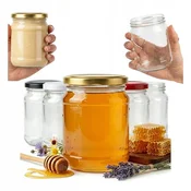 shumee 24x stekleni kozarec 450 ml za marmelado, med in vlaganje z navojnim pokrovčkom Fi82