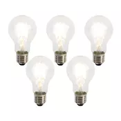 Komplet 5 LED žarnic E27 z žarilno nitko A60 senzor mraka 4W 470lm 2700K