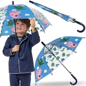 Peppa Pig Pujsa Pepa George Modri otroški dežnik ZA FANTKA, prozoren ZLOŽLJIV avtomatski dežnik