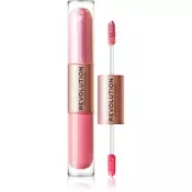 Makeup Revolution Double Up tekoče senčilo za oči 2 v 1 odtenek Blissful Pink 2x2,2 ml
