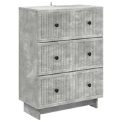 Vidaxl Predalna omara Betonsko siva 66 x 34,5 x 90 cm Inženirski les