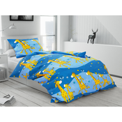 Bombažna posteljnina Giraffe modra