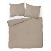 Detexpol Satenasta posteljnina 160x200 gladka s premium črtami, temno bež taupe