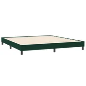 Vidaxl posteljni okvir brez vzmetnice temno zelena 200x210 cm žamet
