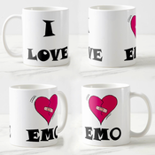 Šolja I love Emo, 330 ml, Bela