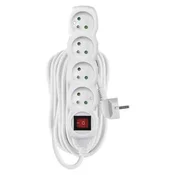 Emos Podaljšek P1410 10 m/4 sockets/with switch/white/PVC/1 mm2