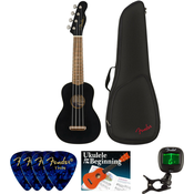Fender Venice Soprano Ukulele WN Black SET