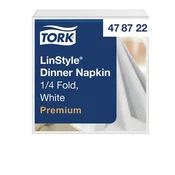 Serviete, industrijsko kompostabilne, 1/4 prepognjene, 1-slojne, 39x39 cm, Premium, TORK LinStyle, bele