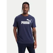 Puma Majica Ess Logo 586666 Mornarsko modra Regular Fit