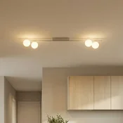 TK Lighting Stropna svetilka Imelo, krem, 4-žarnica, steklo, dolžina 140 cm - spalnica - krem, bela
