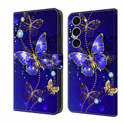 Eleganten etui ovitek za Samsung S24 Plus 5G, Modri metulj