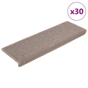 Prostirke za stepenice 30 kom 65x21x4 cm svijetlosmede pravokutne rubove