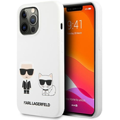 KARL LAGERFELD KLHCP13XSSKCW za iPhone 13 Pro Max bela silikonska zaščita - Full Bodies