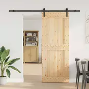 vidaXL Drsna vrata NARVIK Naravna in črna 90 x 210 cm (213,5 cm)