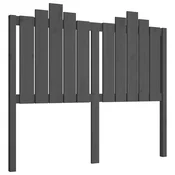 Vidaxl Posteljno vzglavje sivo 126x4x110 cm trdna borovina