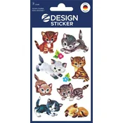 Avery Zweckform Z-Design dekorativne otroške nalepke 4346, dekoracija, označevanje, igranje, zbiranje v albumu, 24 etiket/zavitek, motiv: muce, material: papir, angleški izraz: Sticker