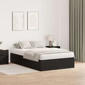 vidaXL vidaXL Postelja z dodatnim prostorom za shranjevanje Črna Oreh 120x200 cm, (22051942)