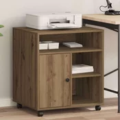 vidaXL Stojalo za tiskalnik na kolesih Artisan Oak 60x50x67 cm