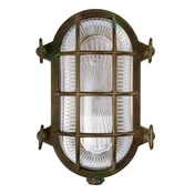Moretti Luce Stenska svetilka Tortuga ovalna 22,5cm medeninasta starinska/čista - Pomorski - starinska medenina - Kovina