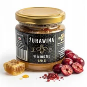 shumee Med s suhimi brusnicami 220 g poljski PREMIUM brusnični med naravni
