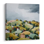 Slika slikovite jesenske vasi - 50x50