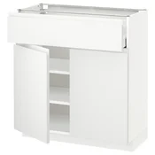 METOD / MAXIMERA Podni element s fiokom/2 vrata, bela/Voxtorp matirano bela, 80x37 cm